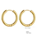 Classic 18k gold plated round hoop earrings variant accessory, stylish daily jewelry, 1.9cm. - Pair of Hoop Earrings [Wire 2.5MM ID 14MM]