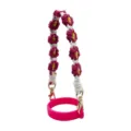 Silikon Wasserflasche Gurt Ersatzband mit niedlichem gewebtem Blumendesign und flexiblem Ring. - Blume Rot