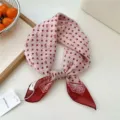 Französisches Vintage-Punkte-Baumwoll-Leinen-Dreiecktuch Kopftuch Haarband für Damen - 175#-Polka Dot Rosa / Einheitsgröße