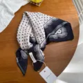 Baumwolle Leinen Polka Dot Kopftuch französischer Vintage Dreieckstuch für Damen Strand Haarband - 176#-Polka Dot Schwarz / Einheitsgröße