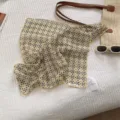 Cotton linen retro floral triangle headscarf French style hair band beach vacation head wrap - 189#-Yellow Diamond Geometric / One Size