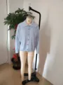Light blue doll collar knitted cardigan, casual loose long sleeve sweater with buttons. - S / Tops / Sky Blue