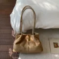 Classic brown suede tote bag for women, soft slouchy shoulder bag for daily commute. - Khaki Without Charm