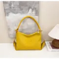 Bolso de hombro de ante amarillo para mujer, bolso tote de gran capacidad y bolso de mano. - Sin colgante / Amarillo