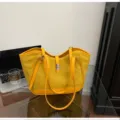 Sac cabas epaule retro jaune, grand capacite sac a main de commuteuse elegante pour femme. - Sans pendentif / Jaune