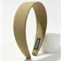 Retro fabric wide headband for women daily casual hair accessory solid color hair hoop - Coffee