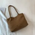 Sac cabas marron en cuir vintage, grand sac porté épaule décontracté minimaliste pour femmes - Brun Sans Pendentif