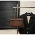 Brown women shoulder bag suede tote bag stylish commuting handbag with buckle detail variant - No Pendant / Coffee