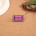 Roze bioscoopkaart metalen geëmailleerde pin schattige broche badge tas accessoire mode - CINEMA