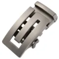 Boucle de ceinture automatique homme métal gunmetal brossé accessoire pour affaires - Base Magnétique Gunmetal