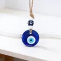 Orne sospeso in vetro malocchio turco dettaglio, ciondolo decorazione murale occhi blu fortunati. - Ciondolo Malocchio 4cm
