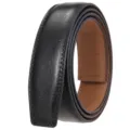 Sangle de ceinture homme en cuir noir largeur 3.5cm sans boucle lanière de rechange. - 60 Grain Noir Sangle