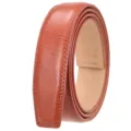 Courroie de ceinture marron en cuir pour homme sans boucle automatique de 3,5 cm de large. - 60 Grain Rouge Sangle