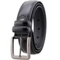 Ceinture homme cuir boucle ardillon noir classique business decontracte pantalon 3.3cm - Noir / 110-130CM