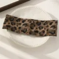 Retro panterprint brede haarband met rafelige rand trendy dames haaraccessoire mode chic - Bruine Luipaard