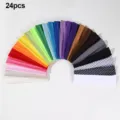 24pcs women sports yoga headbands set stretch soft breathable dot solid hair bands - 24 Pieces/Pack / Polka Dot Style