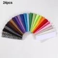24pcs solid color and leopard print elastic sports headbands, soft sweat-absorbing yoga hair bands. - 24 Pieces/Pack / Leopard Print