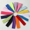 Multicolor stretch yoga headbands for women, soft breathable elastic athletic hair bands. - 16 Pieces/Pack
