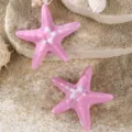 Roze zeester haarspeld, zomer strand eendenbek clip detail, hars accessoires voor vrouwen. - Roze
