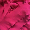 Detail close-up of 12cm magenta pleated chiffon lace trim fabric for DIY sewing and crafts. - 12cm Width / Rose Red