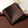 Uomo Marrone Rigato Taschino Abito Affari Fazzoletto Elegante Tasca Tessuto Moda Stile - Fazzoletto da Taschino / Quadri Caffè
