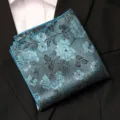 Pochette de costume vintage à fleurs pour homme, élégant mouchoir de poche formel. - Couleur de Nuage Gris Vert