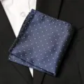 Men's dark blue polka dot pocket square formal suit accessory handkerchief square scarf - Blue Polka Dot Style (F11) / 1 Piece