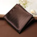 Pochette da uomo marrone a righe per abito elegante affari matrimonio fazzoletto taschino - Fazzoletto da Taschino / Caffè Sarga Fine