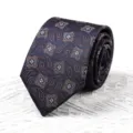 Klassische Paisley Muster Herren Krawatte in Braun und Blau für elegante Anlässe. - Handgebundene Krawatte / 8cmx145cm / Blaues Flügelreich