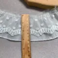 White double-layer mesh embroidery lace trim 8cm wide for DIY sewing apparel craft - 8cm / White
