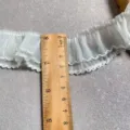 White double layer organza lace trim, 4cm wide ruffle edging for DIY clothing and crafts. - 4cm Width / White