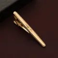 Goldene Krawattenklammer für Herren Business Anzug Zubehör elegantes graviertes Detail. - Sternmuster (Gold D) / Mit Geschenkbox / Gold