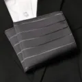 Men dark grey striped pocket square business suit handkerchief stylish formal suit accessory - Dark Gray Hidden Stripe Style