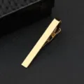 Goldener Krawattenklammer aus Messing für Herren, klassisches Business Anzug Accessoire. - Gold G (Geschenkbox)