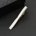 Silver metal tie clip detail view, minimalist design for business formal wear and suits. - Simple Basic Style (J72)