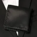Classic black grid texture mens pocket square accessory for formal suit and business wear - Black Grid Style