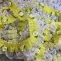 Garniture de dentelle de rose en mousseline double couche de 5 cm pour artisanat de poupée DIY - Jaune
