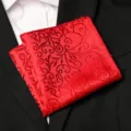 Pochette de costume rouge classique en jacquard pour hommes mariage variante article - Style à Motif Jacquard D01