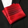 Pochette de costume rayée rouge pour homme, accessoire élégant pour mariage et cérémonie. - Style Jacquard Sergé D02