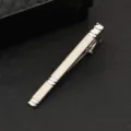 Silver tie clip for men business formal suit accessory elegant metal tie bar clasp pin. - Matte Polished Patchwork Style (J55)