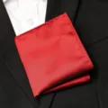 Pochette de costume jacquard rouge pour homme, élégant mouchoir texturé pour mariage. - Style à Texture Fine Rouge F9