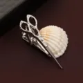 Unico fermacravatta argento a forma di forbice, spilla metallica creativa per abbigliamento. - Scatola regalo / Forbici d'Argento