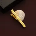 Classic gold-plated men's tie clip with elegant striped design for formal business suits. - New902 (LDJXK01) / Gold