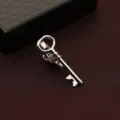 Fermacravatta a forma di chiave in metallo argento per uomo abito scatola regalo - Scatola regalo / Chiave d'Argento