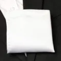 Men's solid white pocket square, formal suit handkerchief, smooth polyester fabric variant. - Plain White Style