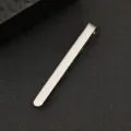 Minimalist silver tie clip for men, sleek metal bar design for formal business suits! - Silver Brushed Texture Style (JX002)