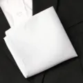 Classic white men's pocket square for formal suits and elegant business dress matching. - White Fine Texture Style