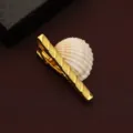 Men's gold tie clip minimalist geometric texture business formal suit accessory fashion pin - New905 (LDJXK01) / Gold