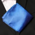 Men's Royal Blue Pocket Square Satin Suit Handkerchief for Formal Business Wedding - Royal Blue Plain Style