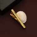 Golden metal tie clip for men, elegant grid pattern formal business suit accessory variant. - New906 (LDJXK01) / Gold